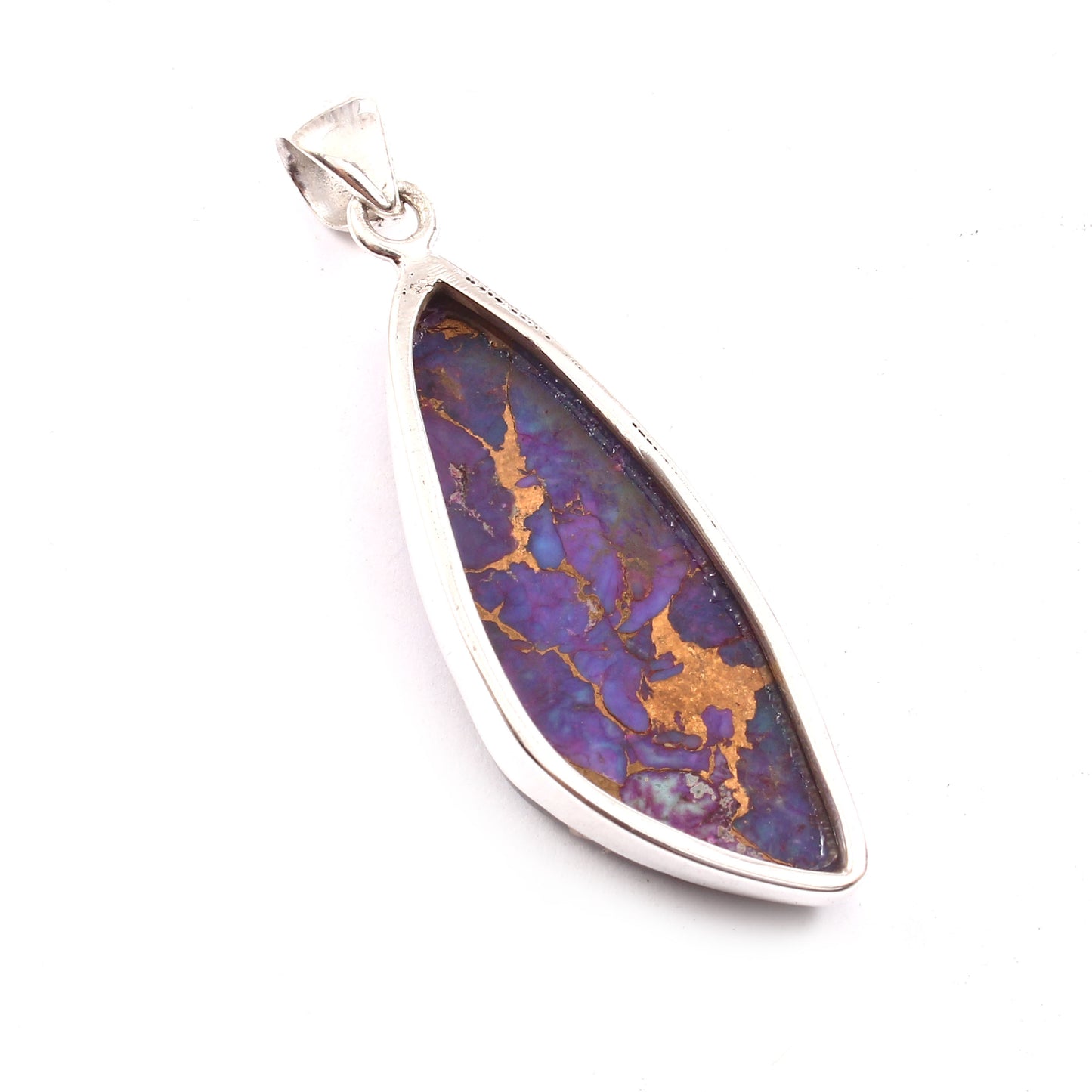 Purple Copper Turquoise Gemstone Pendant, 925 Sterling Silver, Turquoise Pendant, Fancy Shape Pendant, Fashion Jewelry, 32.5Ct Approx.