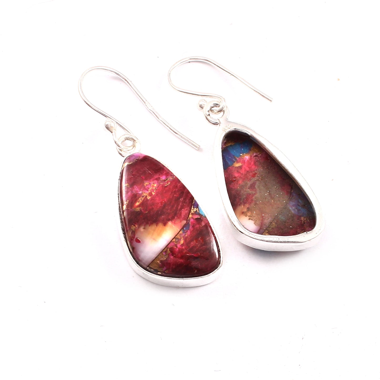 Pink Copper Turquoise Earring, 925 Sterling Silver, Turquoise Earring, Copper Turquoise Fancy Shape Earring, Gemstone Earring 27.5Ct Approx.