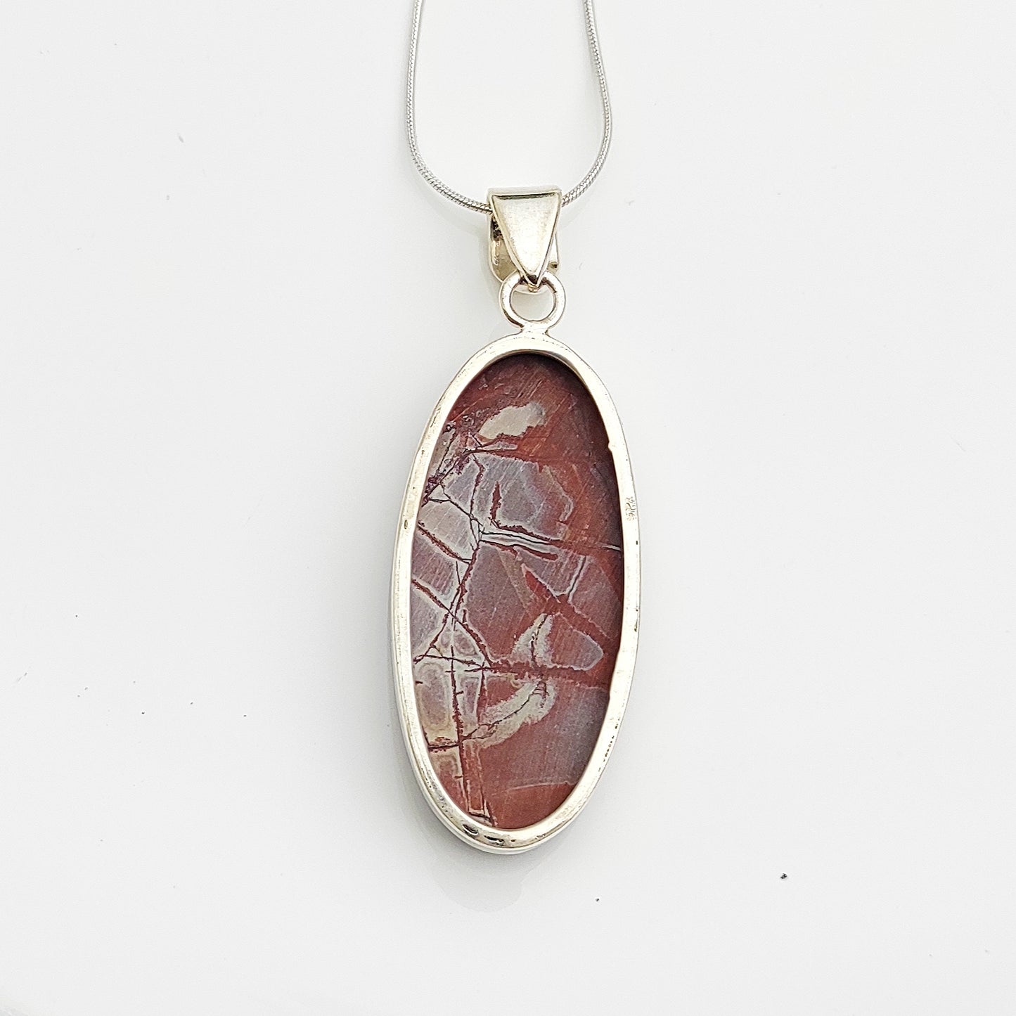 Sonora Dendrite Gemstone Silver Pendant, Sonora Dendritic Necklace Gemstone Solid 925 Sterling Silver Charm Pendant, 44x18x7mm Approx.