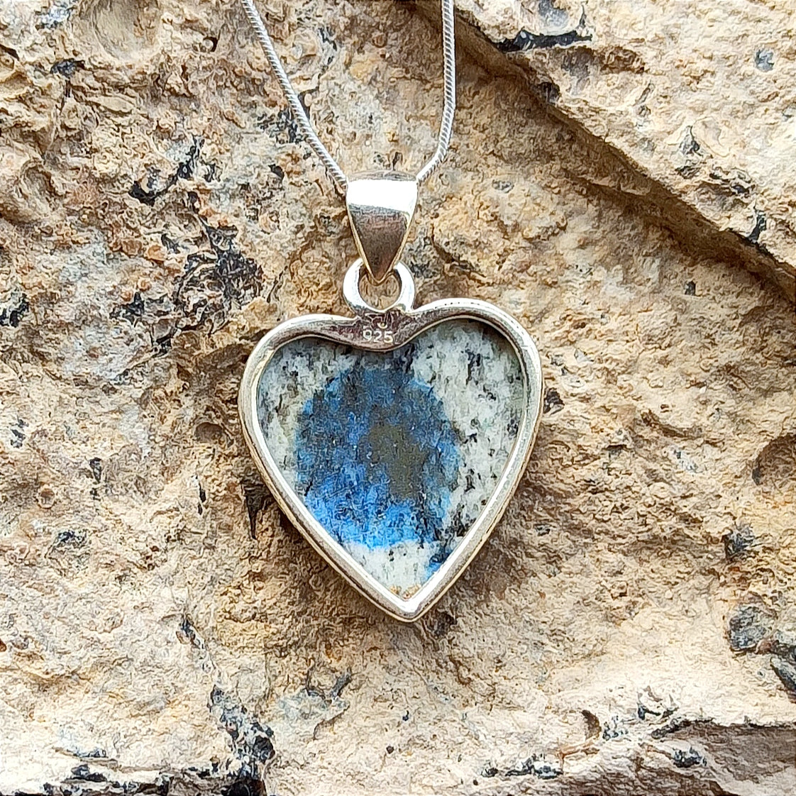K2 Jasper Gemstone Silver Pendant Solid 925 Sterling Silver K2 Jasper Heart Shape Gemstone Charm Pendant, 26x22x5mm
