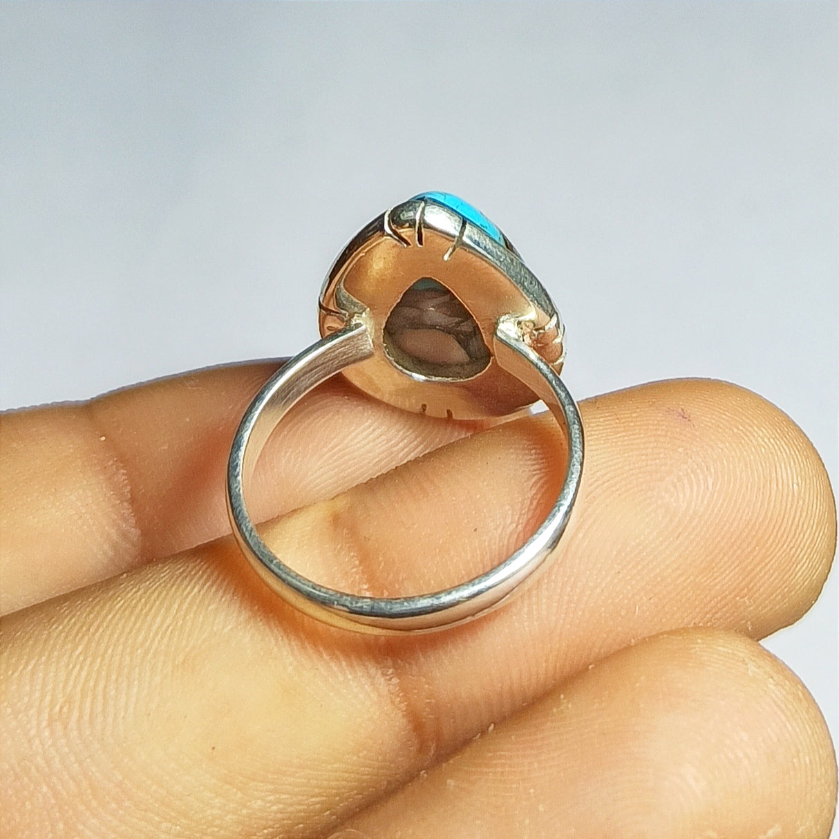 Pink Opal Turquoise Ring, 92.5 Solid Sterling Silver Ring, Ring Size - 6