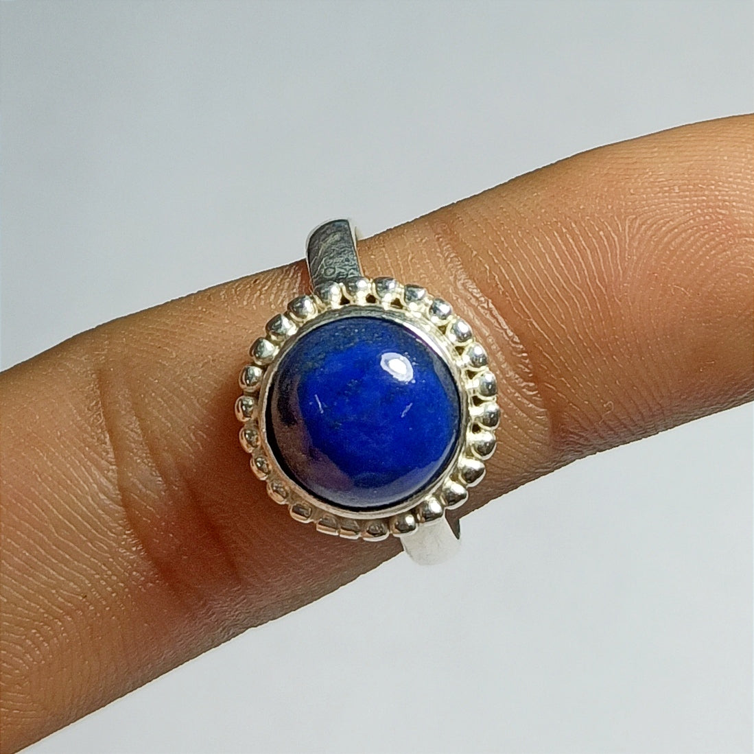 Lapis Lazuli Gemstone Ring, 92.5 Solid Sterling Silver Ring, Ring Size - 8