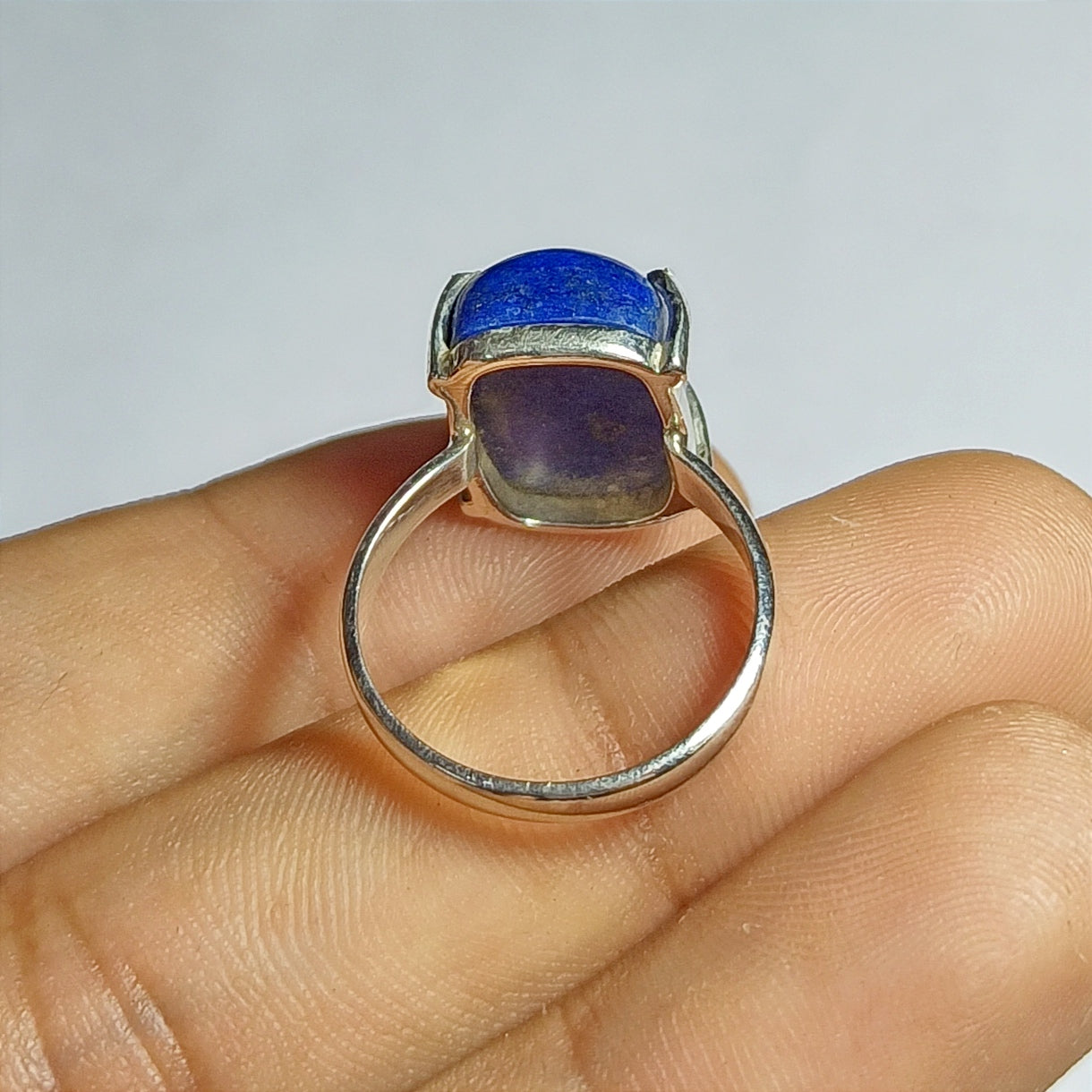 Lapis Lazuli Gemstone Silver Ring, 92.5 Solid Sterling Silver Ring, Ring Size - 6