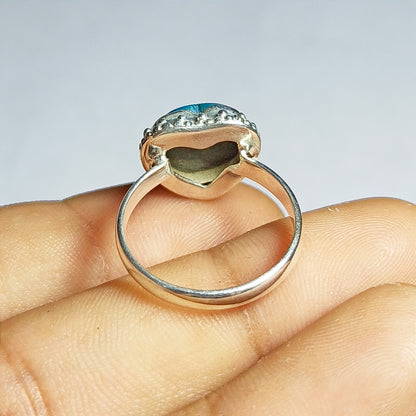 Radiate Elegance with a Chrysocolla Sterling Silver Ring Gemstone