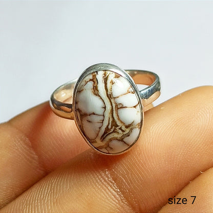 Wild Horse Gemstone Ring, 92.5 Solid Sterling Silver Ring, Gemstone Ring Size - 7