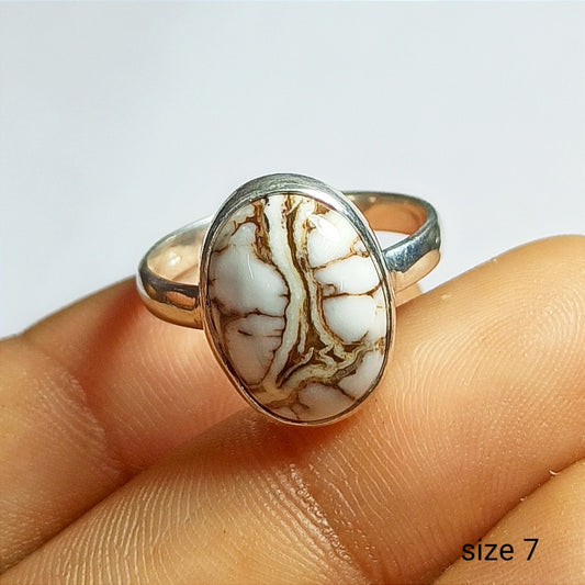 Wild Horse Gemstone Ring, 92.5 Solid Sterling Silver Ring, Gemstone Ring Size - 7