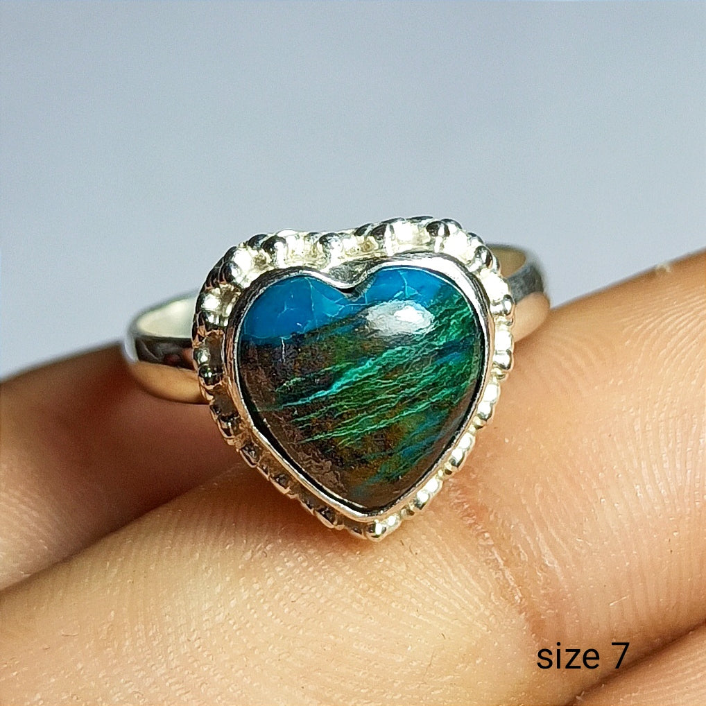 Radiate Elegance with a Chrysocolla Sterling Silver Ring Gemstone