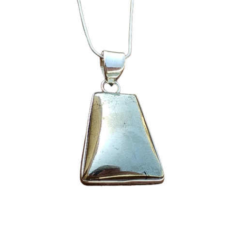 Pyrite Pendant Silver Jewelry Gemstone Necklace