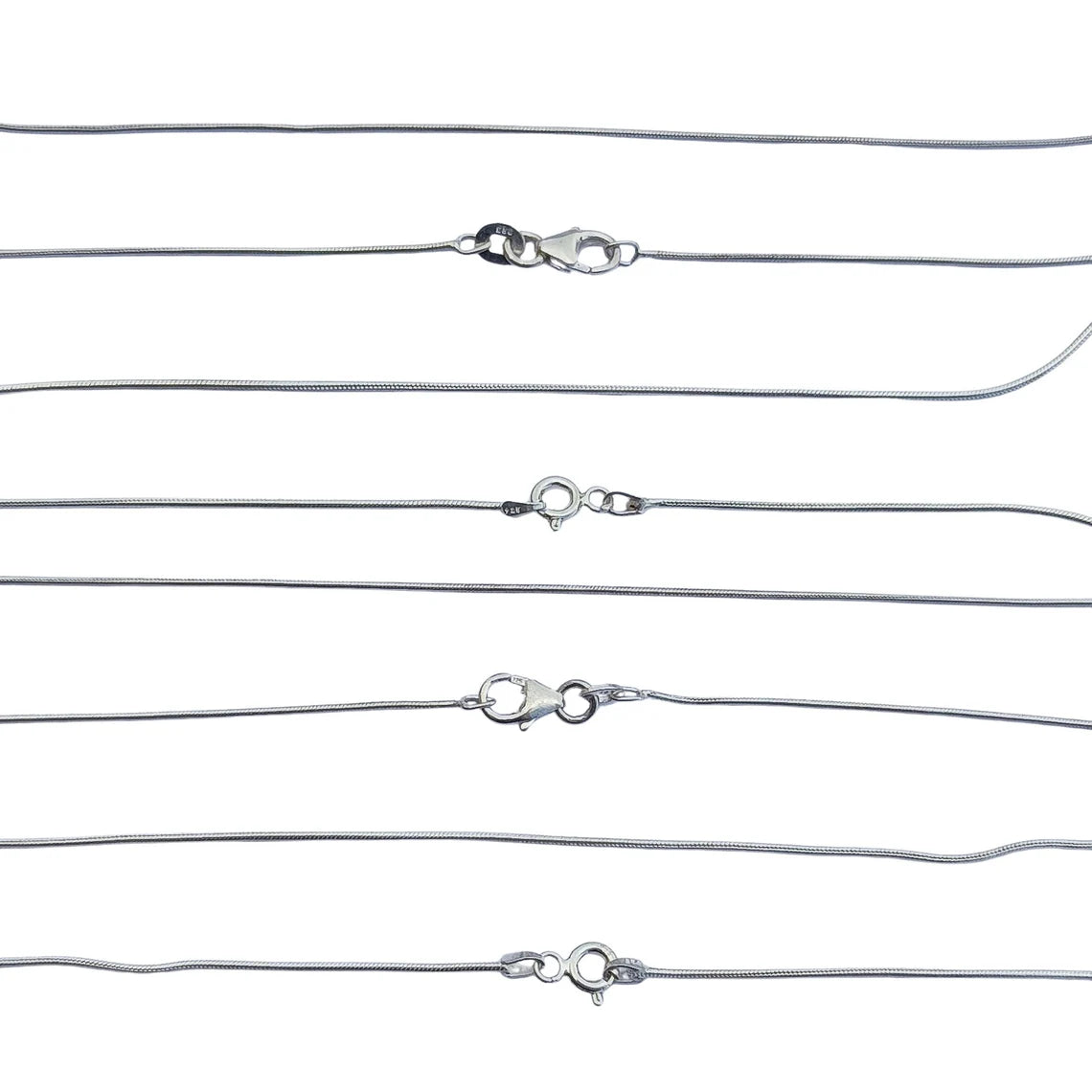 92.5 Snack Silver Chain, 18" & 16" Inches Sterling Silver Chain, Men's Women's Chain