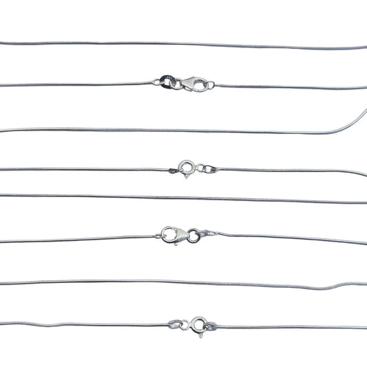 92.5 Snack Silver Chain, 18" & 16" Inches Sterling Silver Chain, Men's Women's Chain