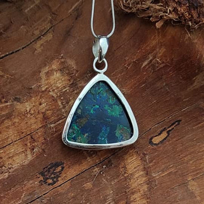 92.5 Sterling Silver Azurite Malachite Pendant