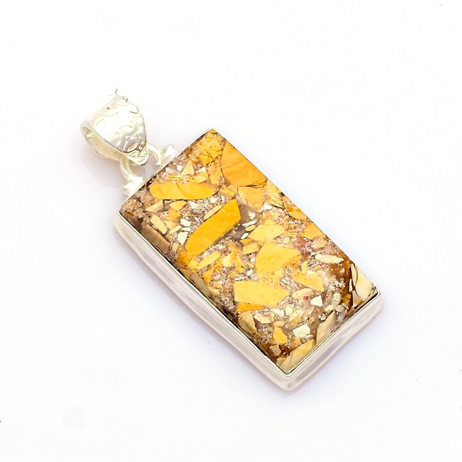 925 Sterling Silver Pendant Brecciated Mookaite Gemstone