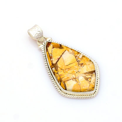 Fabulous Brecciated Mookaite Jasper Pendant Sterling Silver Jewelry