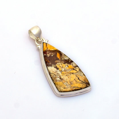 Gorgeous Brecciated Mookaite 925 Sterling Silver Pendant 92.5 Statement Gemstone Pendant Necklace 42x20x6mm