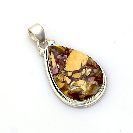 Excellent Brecciated Mookaite Gemstone Silver Pendant Gemstone