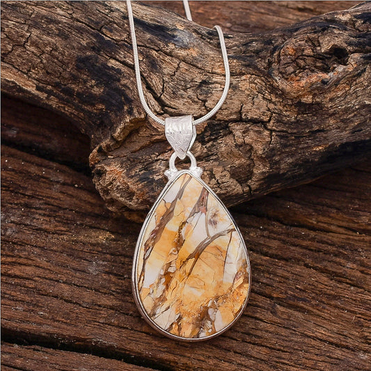 Sterling Silver Brecciated Mookaite Gemstone Pendant