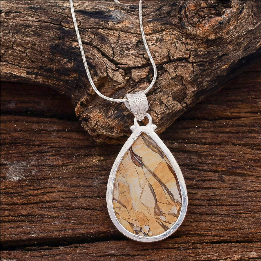 Sterling Silver Brecciated Mookaite Gemstone Pendant