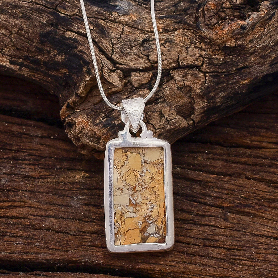 Brecciated Mookaite Silver Pendant