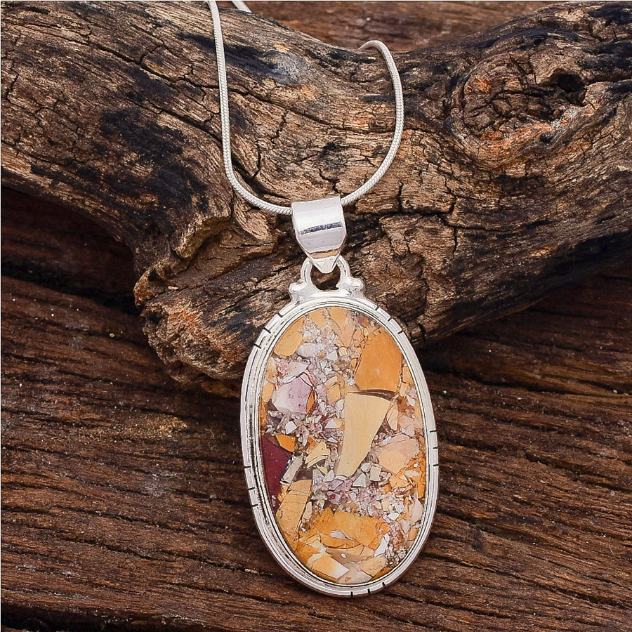 Awesome Brecciated Mookaite Jasper Pendant