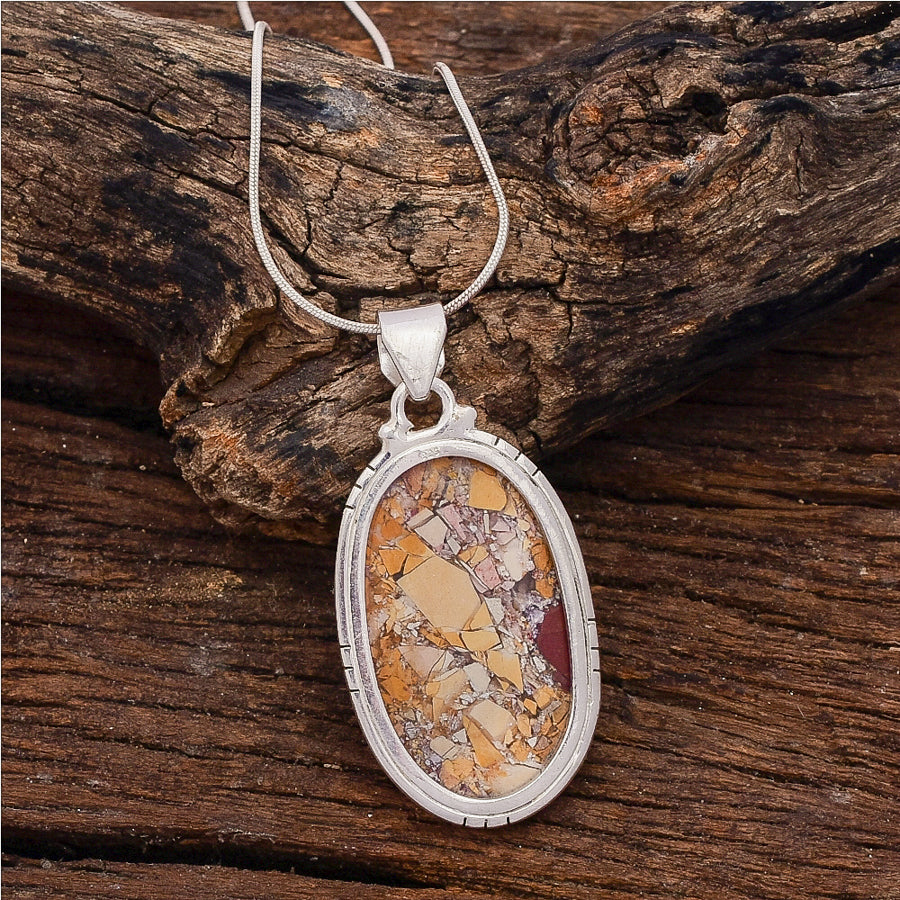 Awesome Brecciated Mookaite Jasper Pendant