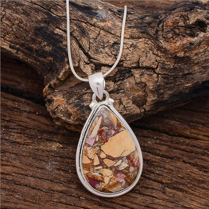 Excellent Brecciated Mookaite Gemstone Silver Pendant Gemstone