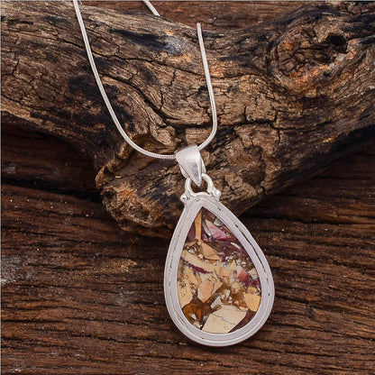 Excellent Brecciated Mookaite Gemstone Silver Pendant Gemstone