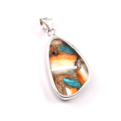 Spiny Oyster Turquoise Gemstone Pendant, 925 Sterling Silver, Oyster Turquoise Pendant, Fancy Pendant, Fashion Jewelry, 32.5Ct Approx.