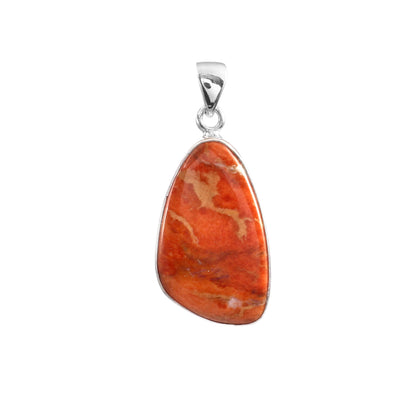 Sponge Coral Gemstone Pendant, 925 Sterling Silver, Orange Mohave Pendant, Fancy Shape Shape Pendant, Fashion Jewelry, 32.5Ct Approx.