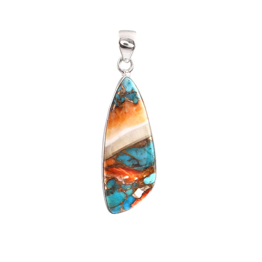 Spiny Oyster Turquoise Gemstone Pendant, 925 Sterling Silver, Oyster Turquoise Pendant, Fancy Pendant, Fashion Jewelry, 32.5Ct Approx.