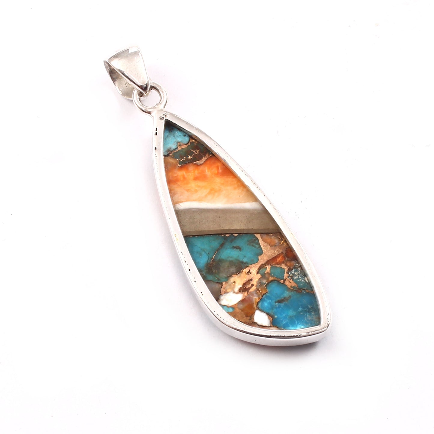 Spiny Oyster Turquoise Gemstone Pendant, 925 Sterling Silver, Oyster Turquoise Pendant, Fancy Pendant, Fashion Jewelry, 32.5Ct Approx.