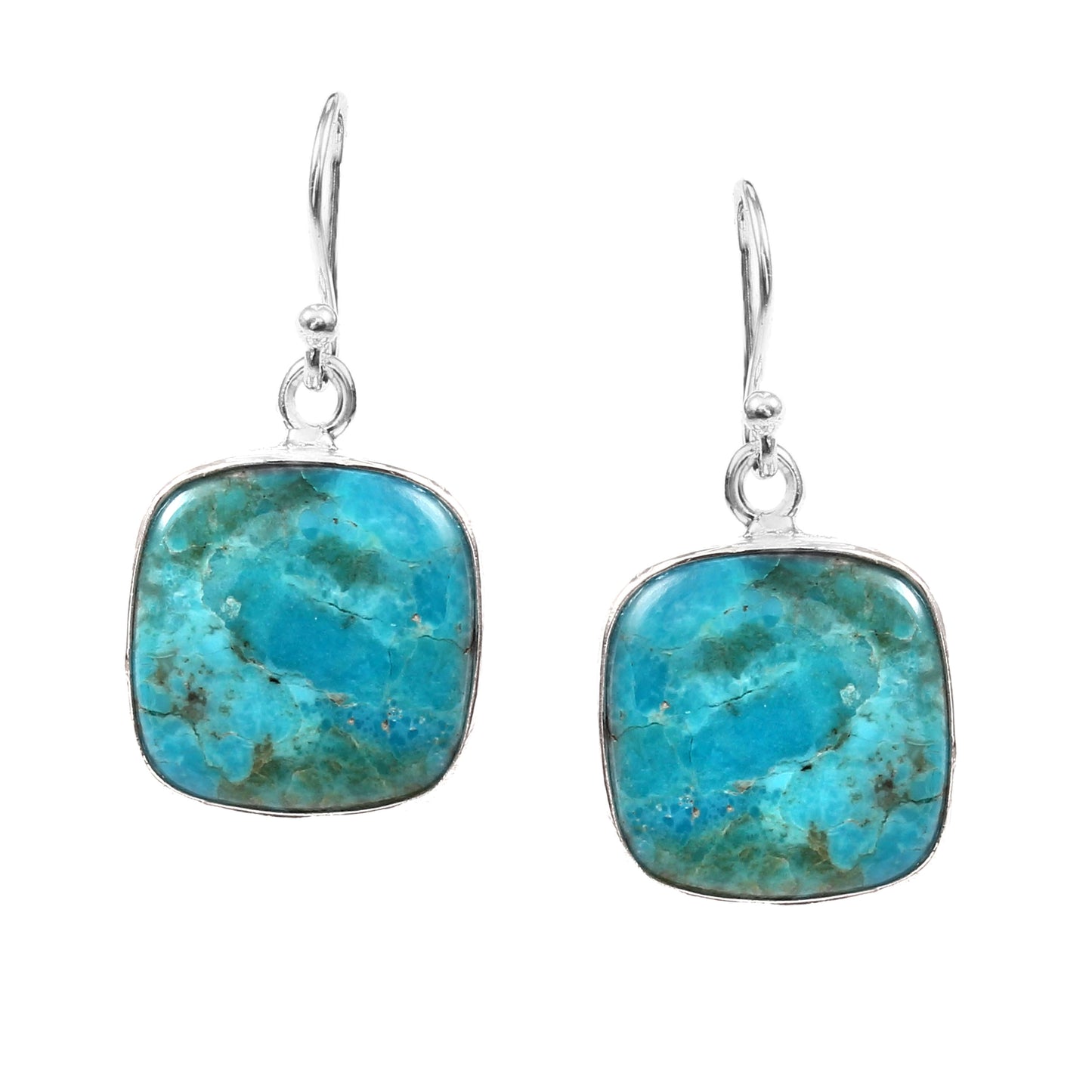 Kingman Turquoise Earring, 925 Sterling Silver Blue Mohave Earring American Turquoise Cushion Shape Earring Gemstone Earring, 32.5Ct Approx.