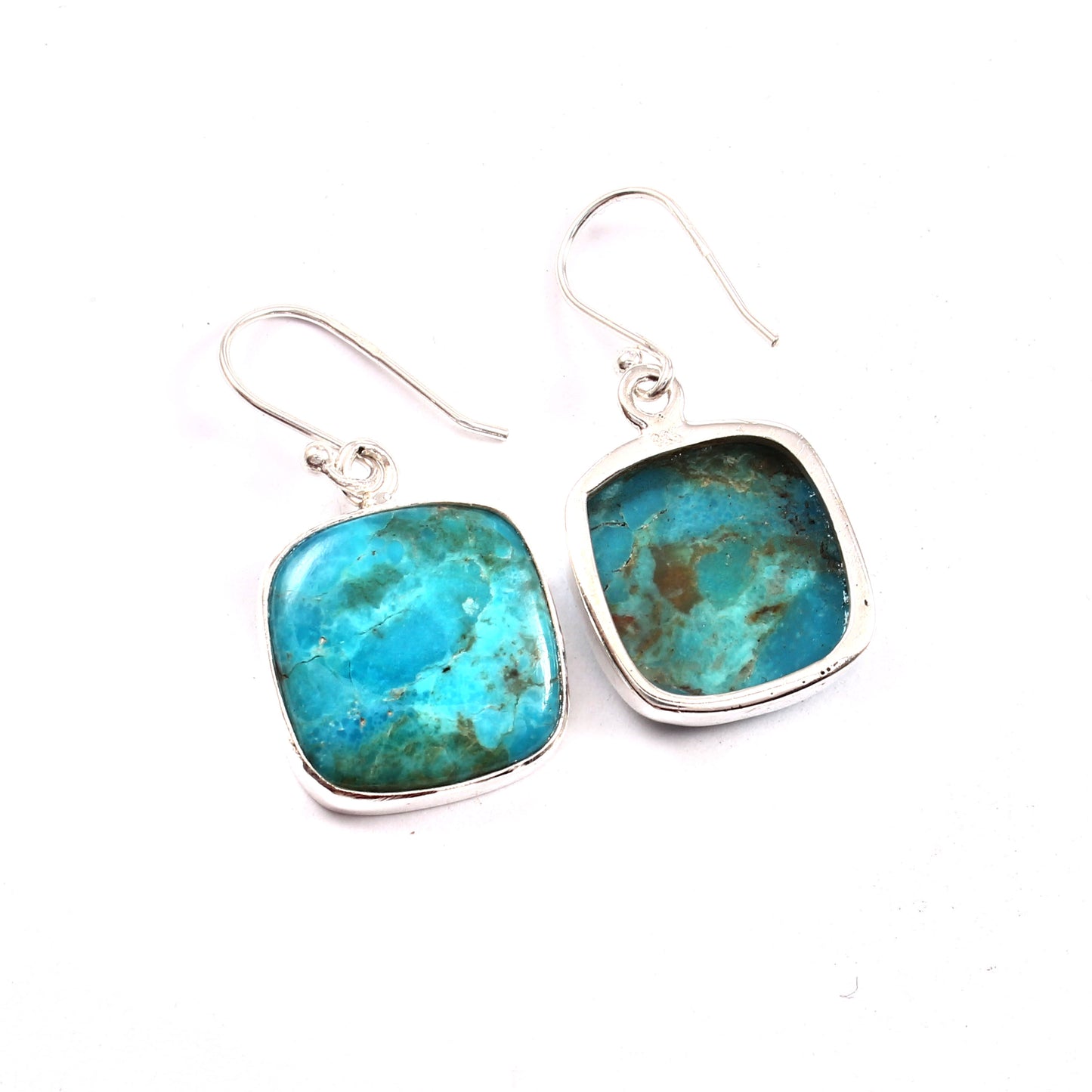 Kingman Turquoise Earring, 925 Sterling Silver Blue Mohave Earring American Turquoise Cushion Shape Earring Gemstone Earring, 32.5Ct Approx.