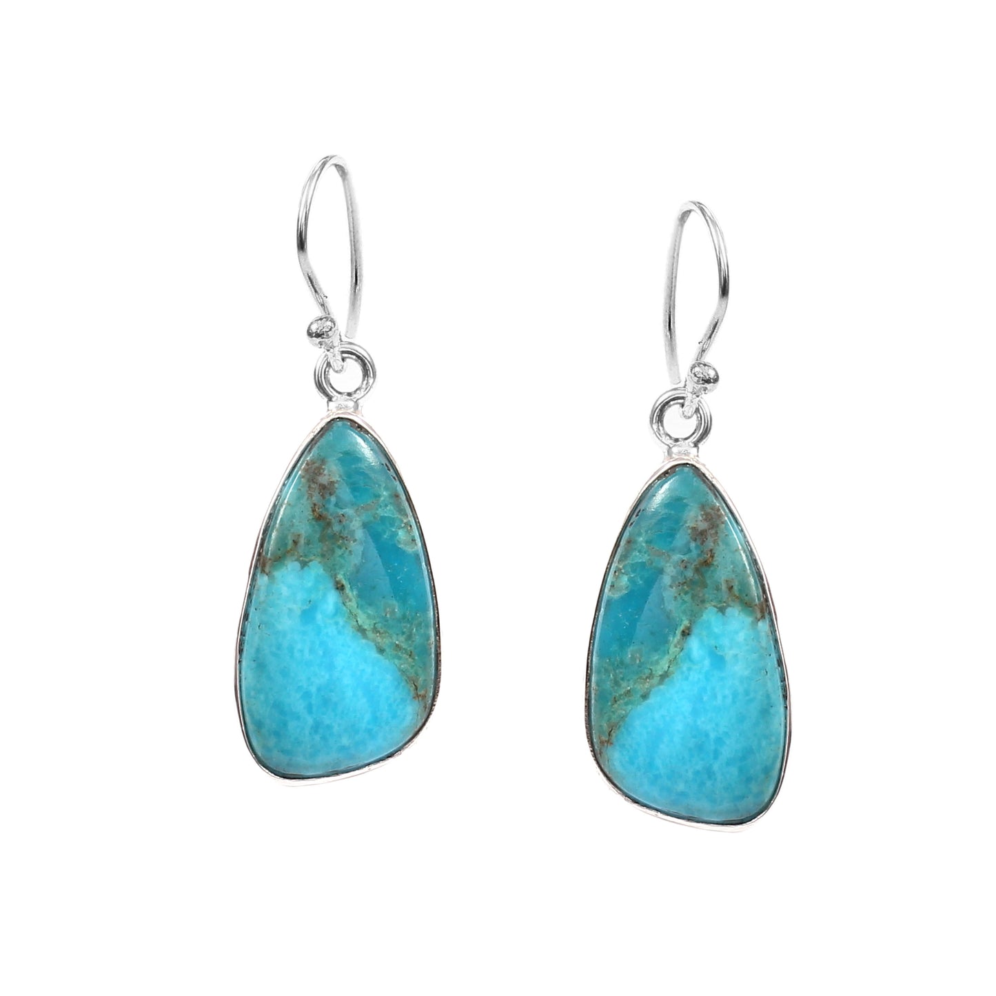 Kingman Turquoise Earring, 925 Sterling Silver, Blue Mohave Earring, American Turquoise Fancy Shape Earring, Gemstone Earring 27.5Ct Approx.