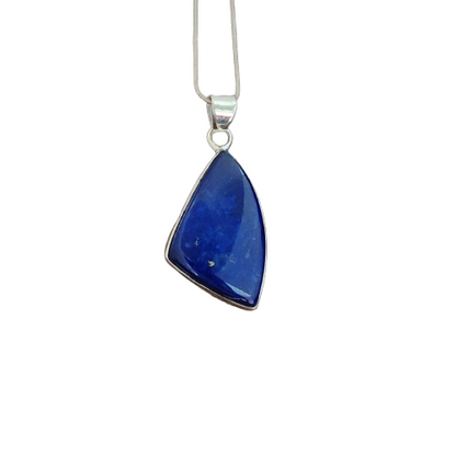 Lapis Lazuli 925 Silver Gemstone Pendant Solid 925 Sterling Silver Charm Pendant 34x18x6mm