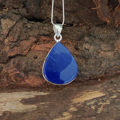 Lapis Lazuli 925 Silver Gemstone Pendant Solid 925 Sterling Silver Charm Pendant 31x21x6mm