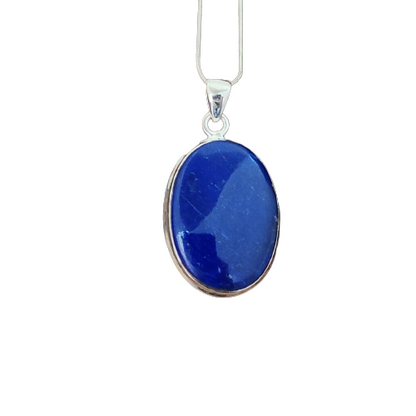 Lapis Lazuli 925 Silver Gemstone Pendant Solid 925 Sterling Silver Charm Pendant 35x22x6mm