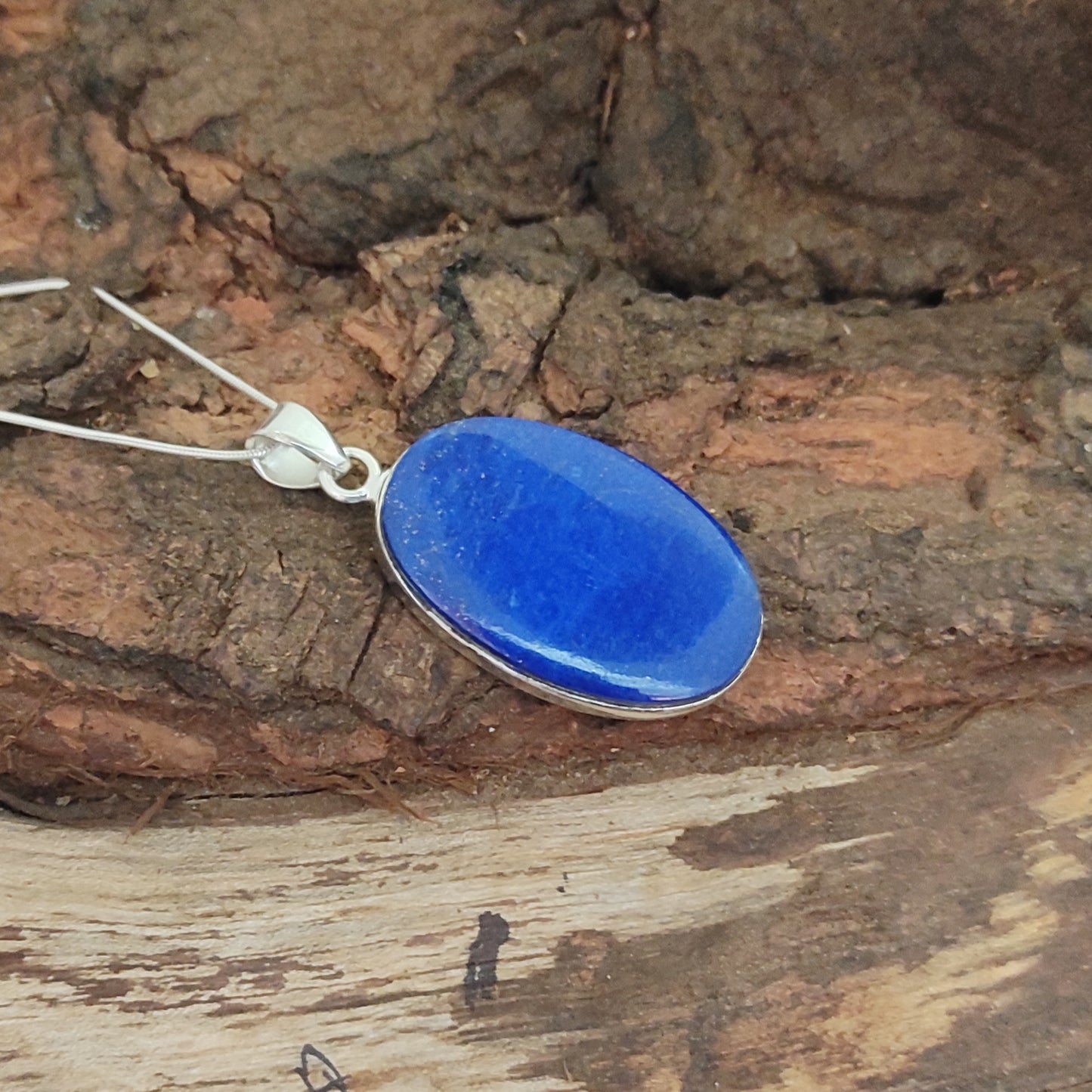 Lapis Lazuli 925 Silver Gemstone Pendant Solid 925 Sterling Silver Charm Pendant 38x21x6mm Approx.