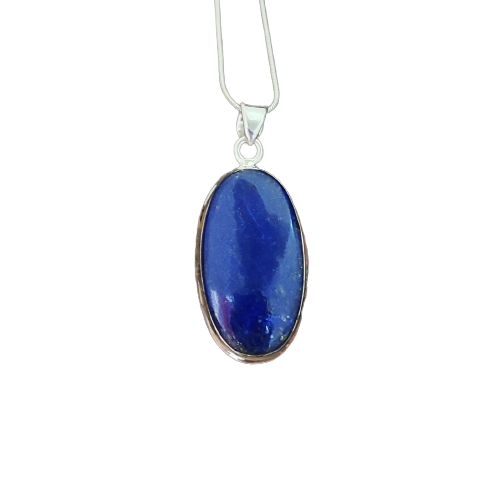 Lapis Lazuli 925 Silver Gemstone Pendant Solid 925 Sterling Silver Charm Pendant 37x18x6mm Approx.