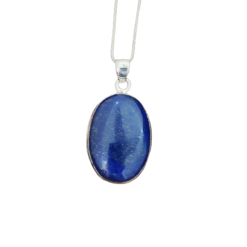 Lapis Lazuli 925 Silver Gemstone Pendant Solid 925 Sterling Silver Charm Pendant 34x21x8mm