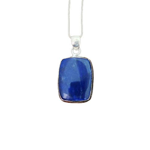 Lapislazuli-925-Silber-Edelstein-Anhänger, massiver 925er-Sterlingsilber-Charm-Anhänger, 30 x 19 x 5 mm, ca.