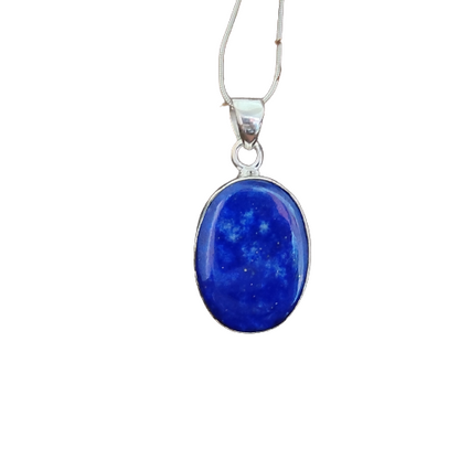 Lapis Lazuli 925 Silver Gemstone Pendant Solid 925 Sterling Silver Charm Pendant 30x18x5mm Approx.