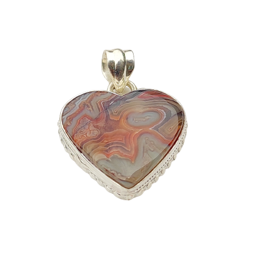 Crazy Lace Agate 925 Sterling Silver Pendant Gemstone Jewelry