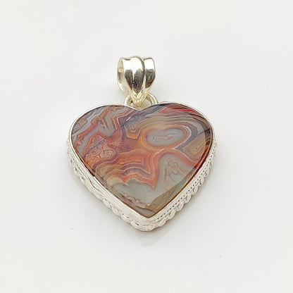 Crazy Lace Agate 925 Sterling Silver Pendant Gemstone Jewelry