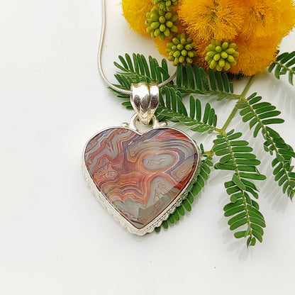 Crazy Lace Agate 925 Sterling Silver Pendant Gemstone Jewelry