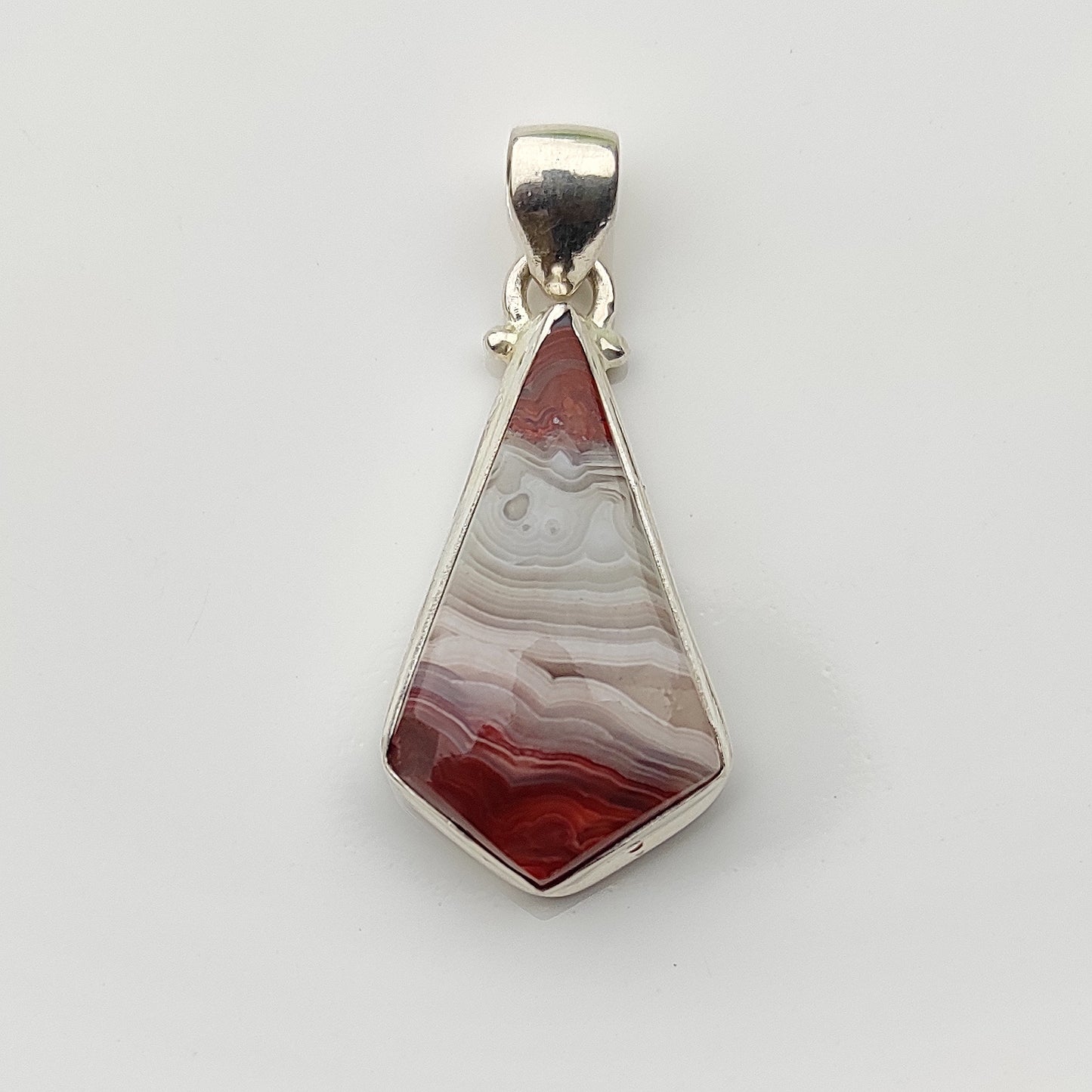 925 Sterling Silver Crazy Lace Agate Pendant Gemstone Necklace