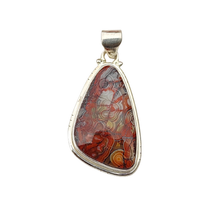 Fabulous Crazy Lace Agate Gemstone Pendant Necklace+-