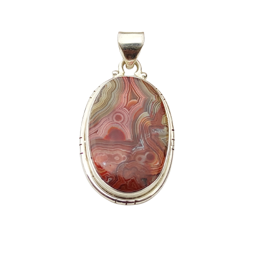 Fantastic Crazy Lace Agate Pendant Gemstone Silver Jewelry