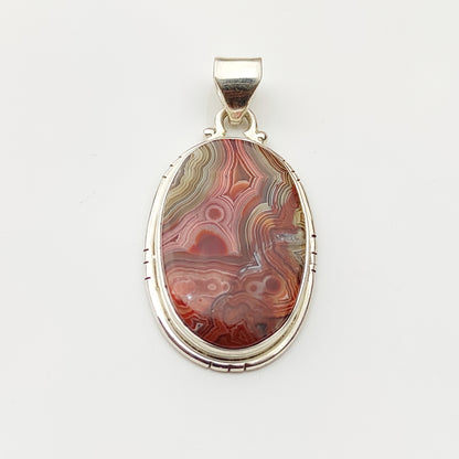 Fantastic Crazy Lace Agate Pendant Gemstone Silver Jewelry