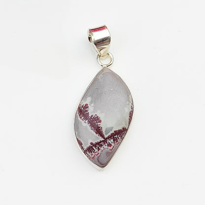 Natürlicher Sonora-Dendriten-Anhänger. Erstaunliche Sonora-Dendriten-Halskette. Edelstein-Charm-Anhänger aus massivem 925er-Sterlingsilber, ca. 34 x 15 x 6 mm. 