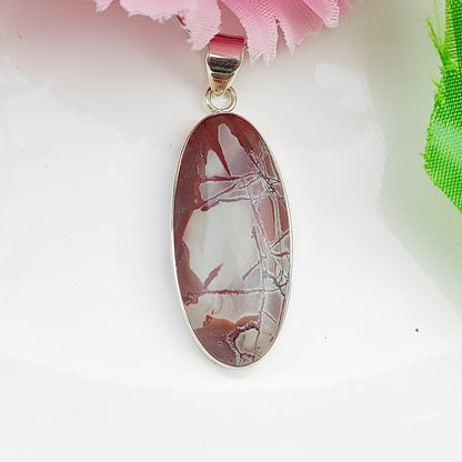 Sonora Dendrite Gemstone Silver Pendant, Sonora Dendritic Necklace Gemstone Solid 925 Sterling Silver Charm Pendant, 44x18x7mm Approx.